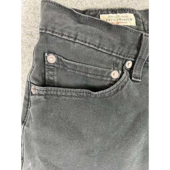 Levi’s Premium Stretch Slim Taper Jeans Black Big E 32x32 (Actual 30x29) USA - Picture 5 of 13